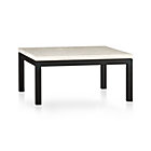 Parsons Square Coffee Table with Travertine Top.