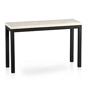 Parsons Console Table with Travertine Top