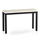 Parsons Console Table with Travertine Top.