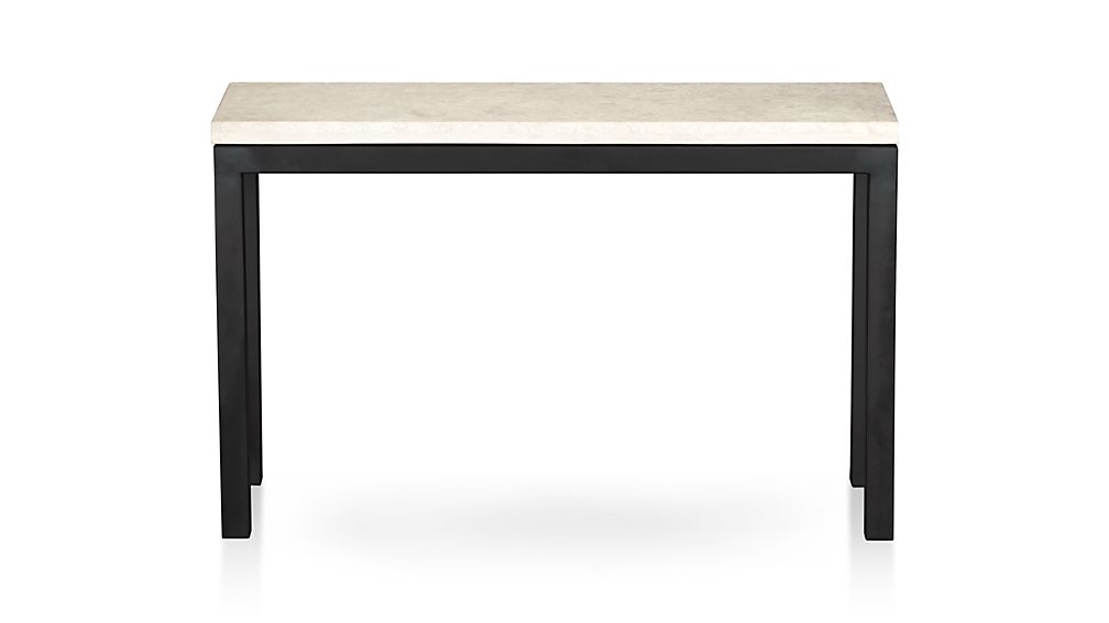 Parsons Console Table with Travertine Top in Coffee Tables & Side