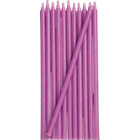 Set of 12 purple party candles. .19"dia.x6"H