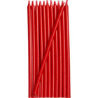 Set of 12 red party candles. .19"dia.x6"H