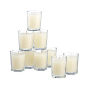 Glass Party Candles Set of Nine