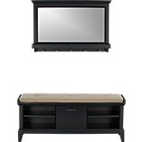 Paterson Black Bench with Cushion and Mirror