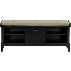 Paterson Black Bench with Wheat Cushion