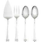 Pearl 4-Piece Serving Set: wedge server, serving fork, serving spoon and pierced serving spoon.