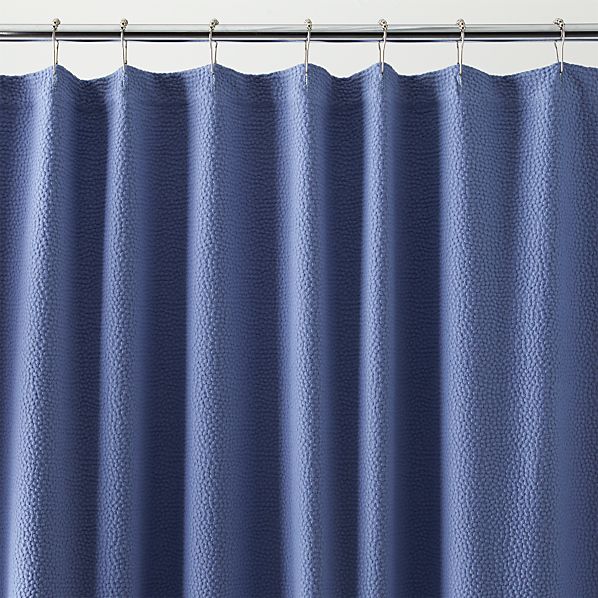 Pebble Matelasse Blue Shower Curtain Crate and Barrel