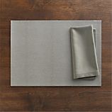 Pebble Grey Placemat and Sateen Silver Napkin
