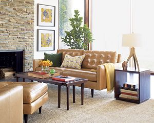 Petrie Leather 76" Apartment Sofa