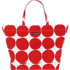 Marimekko Pienet Kivet Opaali Red and White Bag