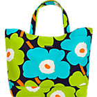 Marimekko Pieni Unikko Aqua Bag. 14.75"Wx6.25"Dx13.75"H
