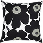 Marimekko Pieni Unikko Black Pillow. 20" sq.