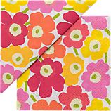 Set of 20 Marimekko Pieni Unikko Multi Paper  4.75" Napkins