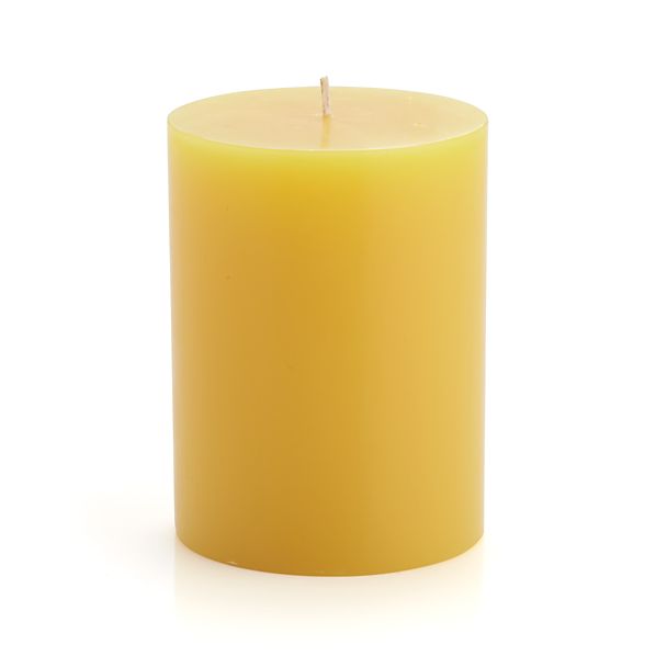 Yellow 3"x4" Pillar Candle Crate and Barrel