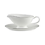 Platinum Rim Gravy Boat with Saucer