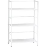 Pop Up White Folding Three-Shelf Bookcase