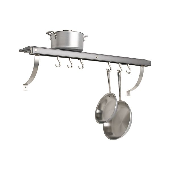 PotRackWShelf6HooksGrey