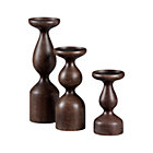 3-Piece Prescott Candleholder Set: one each of 3.3"dia.x11.7"H large, 3.3"dia.x9"H medium and 3.3"dia.x6.5"H small