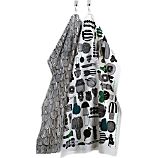 Marimekko Puutarhurin Parhaat Black and White Dishtowels Set of Two