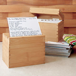 Recipe Box with Divider Cards