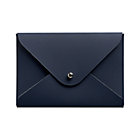 Recycled Leather Navy Cardholder   4"Wx.