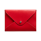 Recycled Leather Red Cardholder   4"Wx.