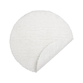 Reversible White Round Bath Rug