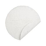 Reversible White Round Bath Rug