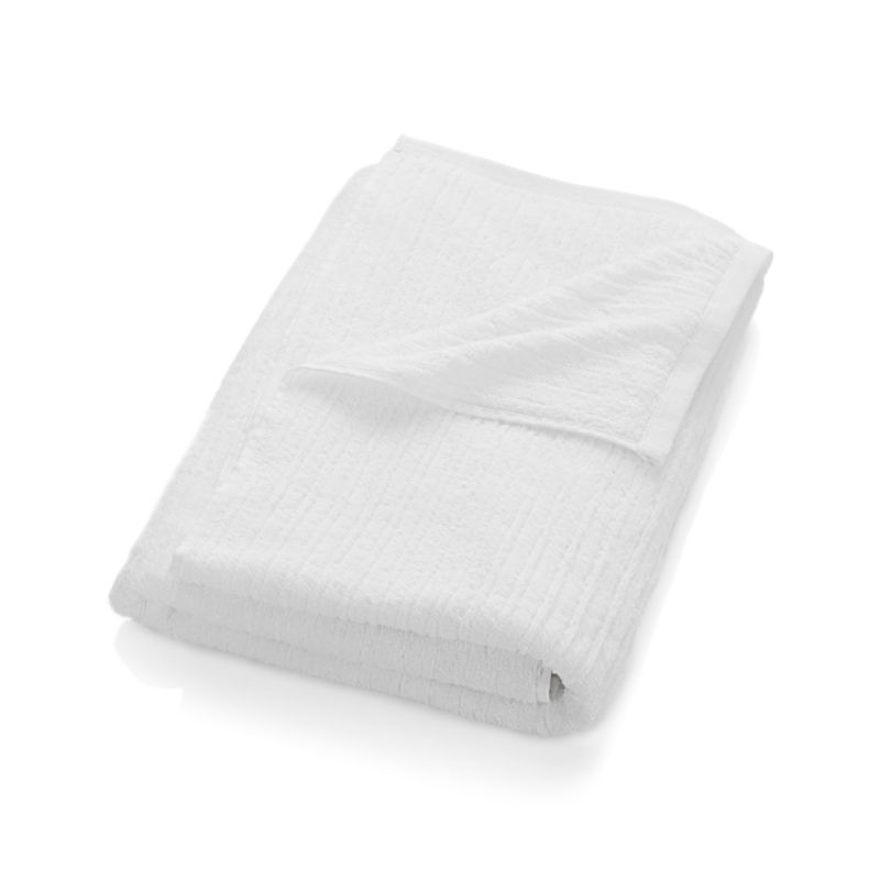 Ribbed White Bath Sheet Crate and Barrel