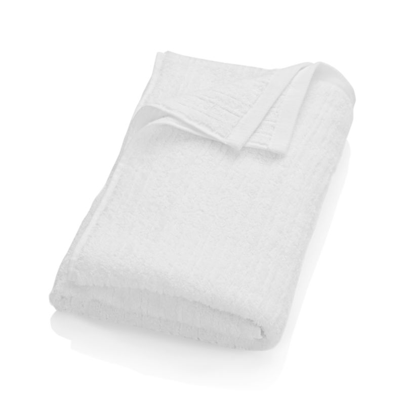 Ribbed White Bath Towel Crate and Barrel
