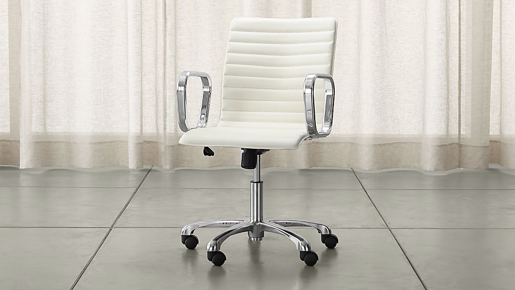 Ripple ivory leather office chair