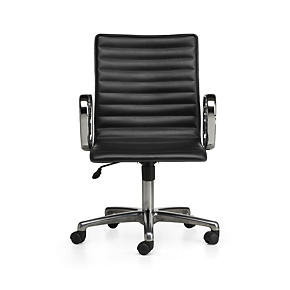 Ripple Black Leather Office Chair