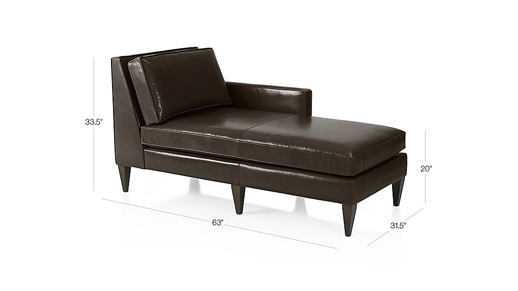 Rochelle Leather Right Arm Chaise Lounge Marsh Crate and Barrel