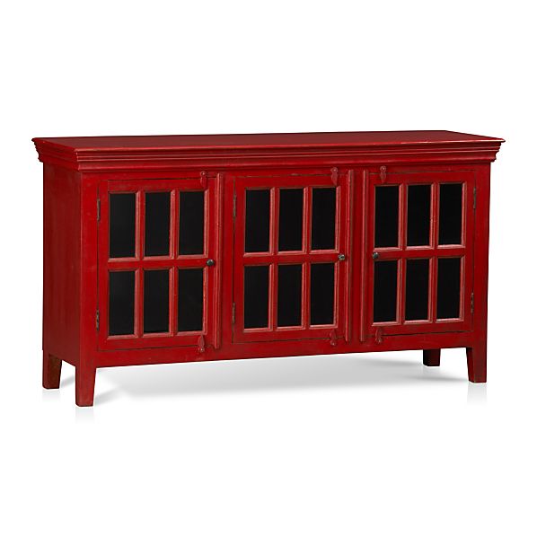 Rojo Red 62" Media Console in TV Stands & Media Consoles Crate and Barrel