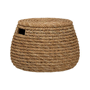 Roll Weave Storage Basket-Ottoman