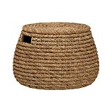 Roll Weave Storage Basket-Ottoman