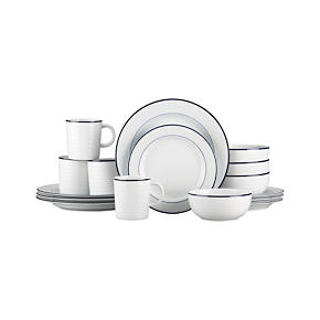 Roulette Blue Band 16-Piece Dinnerware Set