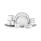 Roulette Blue Band 16-Piece Set: four 4-piece place settings.