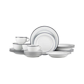 Roulette Blue Band 20-Piece Dinnerware Set