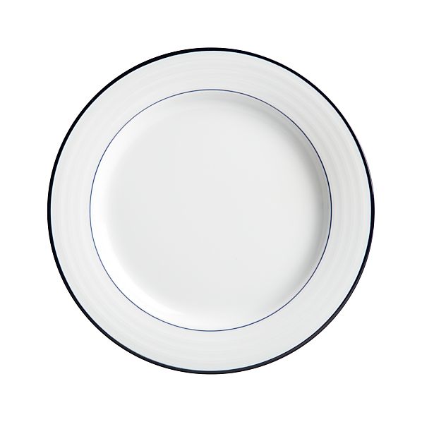 Roulette Blue Band Dinner Plate | Crate and Barrel