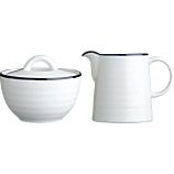 Roulette Blue Band Sugar and Creamer
