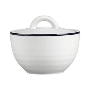 Roulette Blue Band Sugar Bowl with Lid