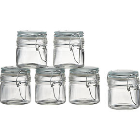 Mini Spice Jars with Clamp Set of Six