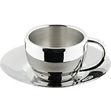 Stainless Steel Espresso Cup with Saucer