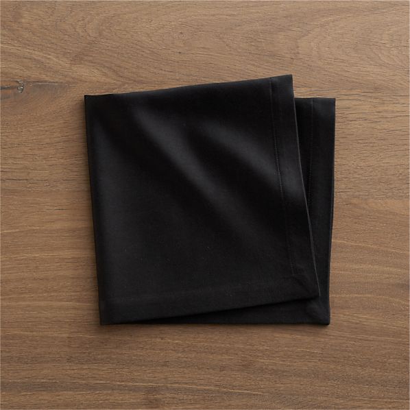 SateenNapkinBlackS13