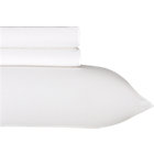Twin Extra Long Sheet Set. White. Includes one flat sheet, one fitted sheet and one standard pillowcase.