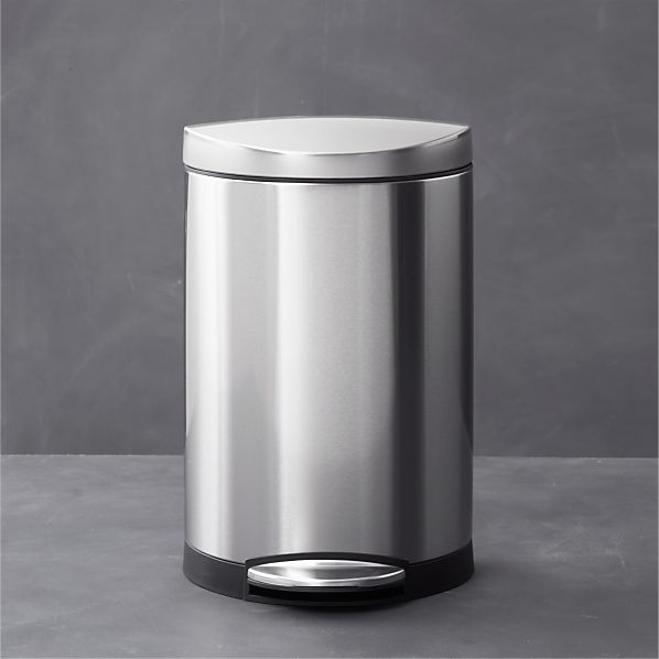 simplehuman ® 2.6Gallon SemiRound Trash Can Crate and Barrel