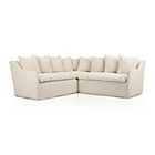 Serene Slipcovered 2-Piece Sectional (98" Left Arm Corner Sofa, Right Arm Loveseat)