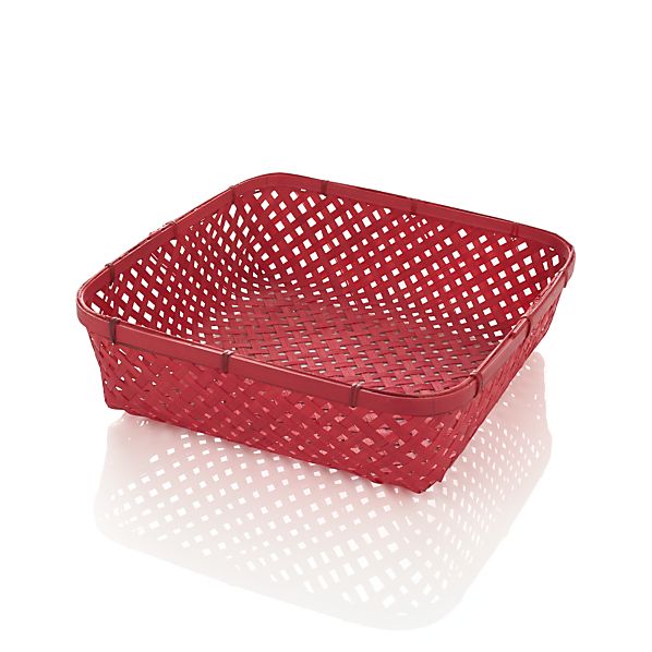 Large Red Serving Basket Crate and Barrel