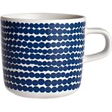Marimekko Siirtolapuutarha Räsymatto Blue and White Cup